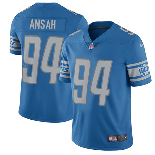 Nike Lions #94 Ziggy Ansah Blue Team Color Men's Stitched NFL Vapor Untouchable Limited Jersey - Click Image to Close